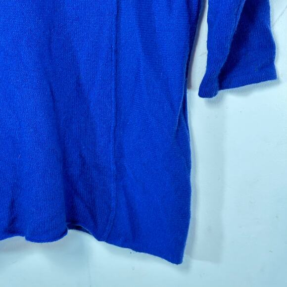 CYNTHIA ROWLEY 100% Cashmere Royal Blue Soft Cozy Classic Sweater fitted size L - Picture 4 of 8